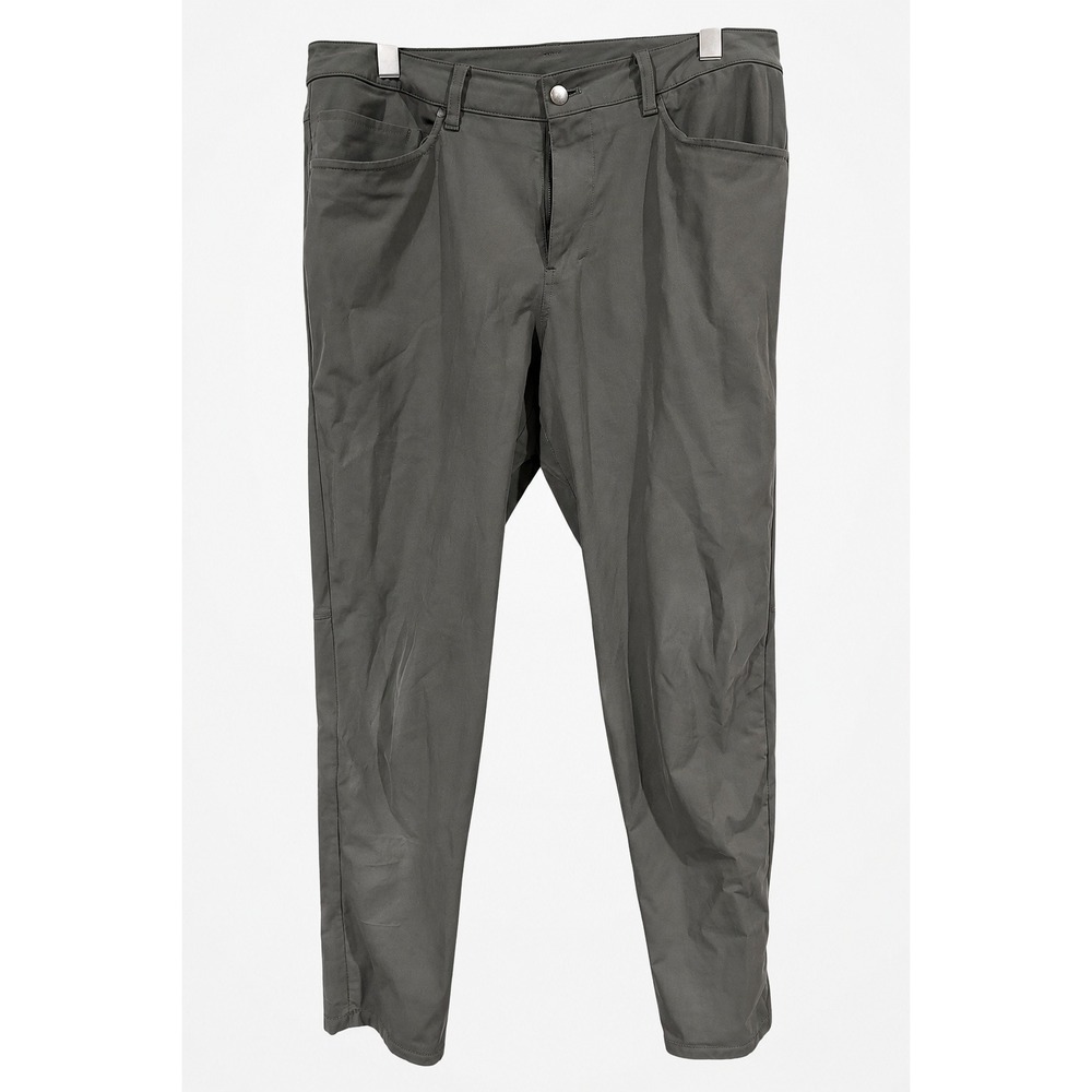 Lululemon ABC Slim Fit Tapered Pants Mens 34 Green Grey Modern Commuter Trouser